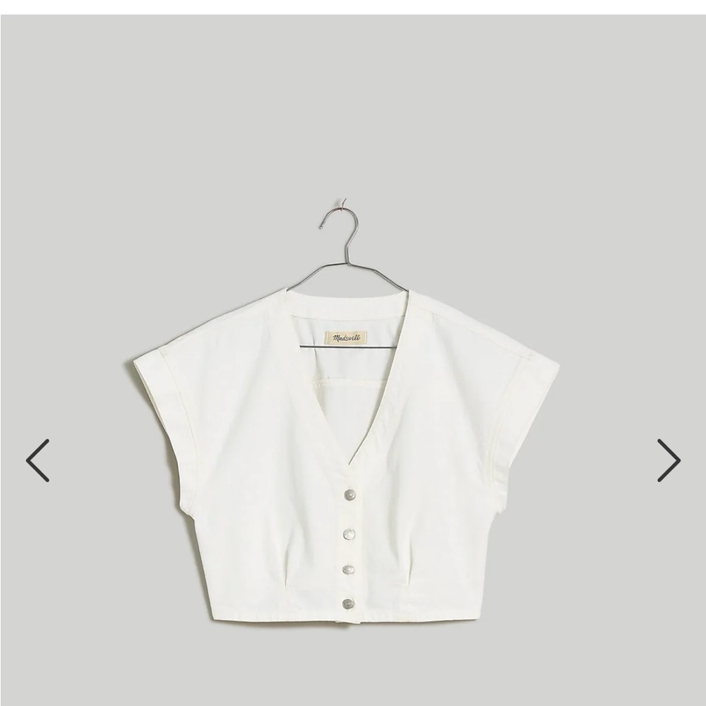 Madewell Denim Cap Sleeve Crop Top